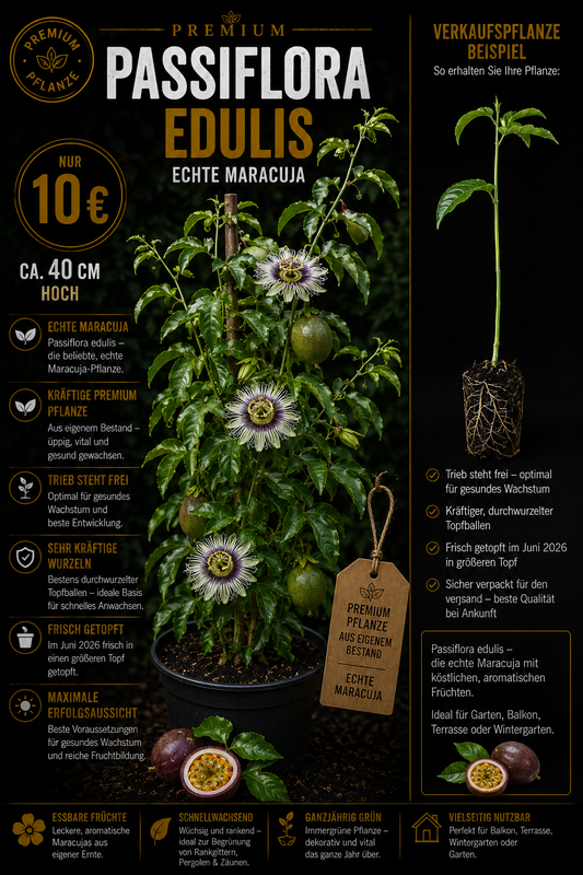 Passiflora edulis – Passionsblume mit exotischem Wuchs